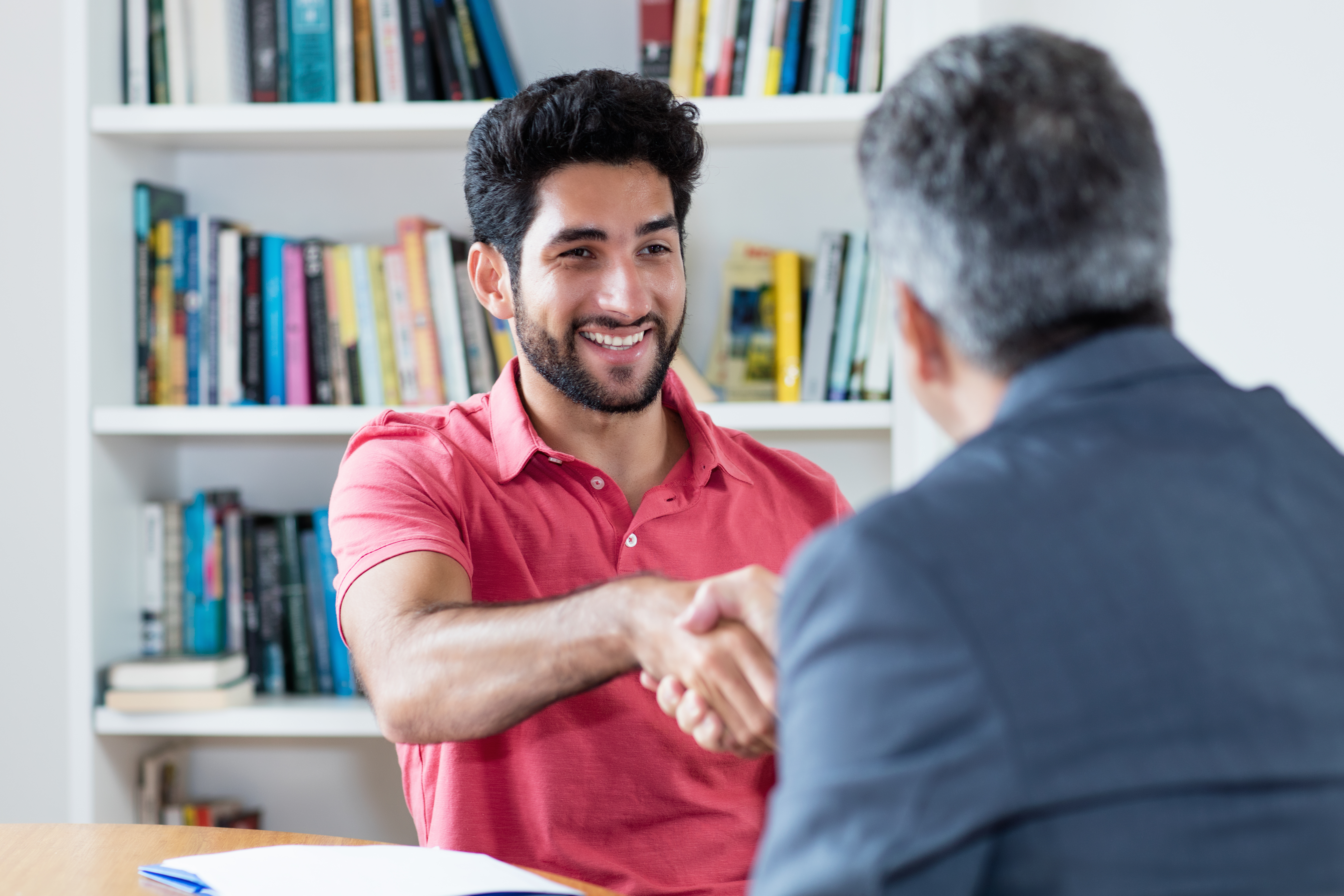 A handshake between two people